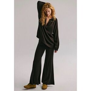 NWT Free People Drea Two Piece Sweater Set in Hot Fudge Brown Medium